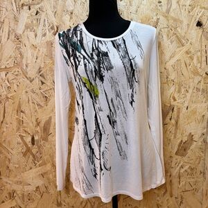 Stella Carakasi Artistic Long Sleeve Top - Abstract Print - Size Small - Soft